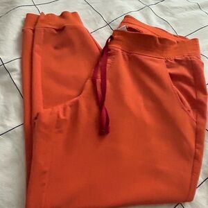 Figs Bold Orange Joggers with Red Drawstring